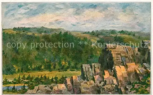 AK / Ansichtskarte Gruenbach_Vogtland Der Luisenfels R. Doering Kuenstlerkarte Serie I 4 Gruenbach_Vogtland