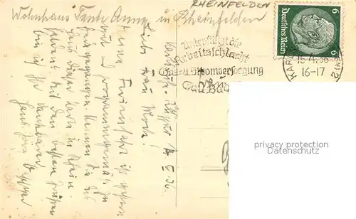 AK / Ansichtskarte Rheinfelden_Baden Wohnhaus Tante Anna Rheinfelden_Baden