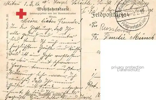 AK / Ansichtskarte Mitau Kirche Mitau