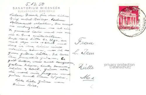 AK / Ansichtskarte Buchenbach_Breisgau Sanatorium Wiesneck Buchenbach Breisgau