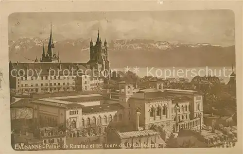 AK / Ansichtskarte Lausanne_VD Palais de Rumine et les tours de la Cathedrale Lausanne VD