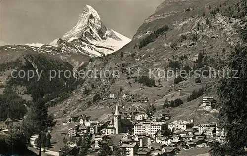 AK / Ansichtskarte Zermatt_VS mit Matterhorn Zermatt_VS