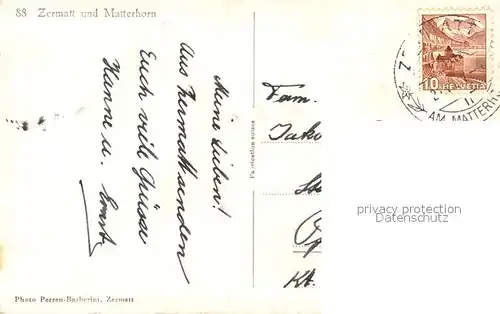 AK / Ansichtskarte Zermatt_VS mit Matterhorn Zermatt_VS