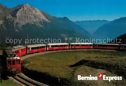 AK / Ansichtskarte Eisenbahn Bernina Express Alp Gruem  Eisenbahn