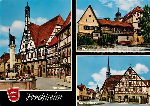 AK / Ansichtskarte Forchheim_Oberfranken Rathaus Pfalz Spitalkirche Forchheim Oberfranken