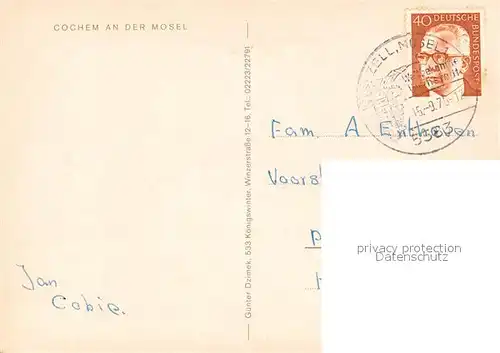 AK / Ansichtskarte Cochem_Mosel  Cochem Mosel