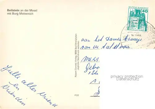 AK / Ansichtskarte Beilstein_Mosel Burg Metternich Beilstein_Mosel