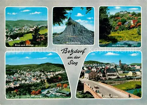 AK / Ansichtskarte Betzdorf_Sieg Druidenstein Freusburg Siegbruecke Molzberg Betzdorf Sieg
