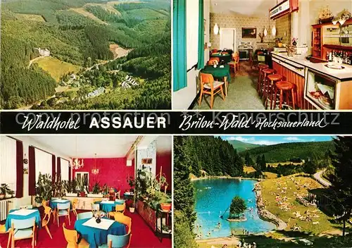 AK / Ansichtskarte Brilon Wald Fliegeraufnahme Waldhotel Assauer Freibad Brilon Wald