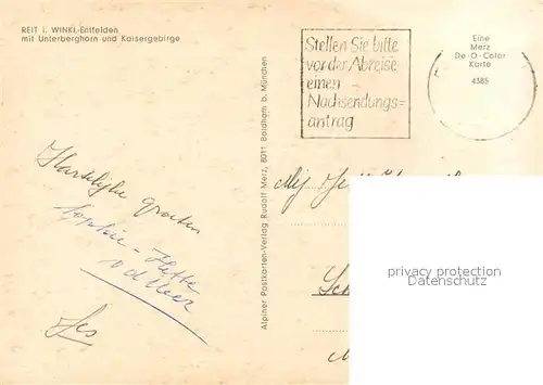 AK / Ansichtskarte Reit_Winkl Entfelden Unterberghorn Kaisergebirge Reit_Winkl