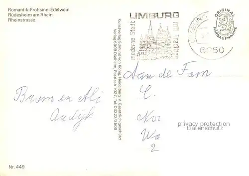 AK / Ansichtskarte Ruedesheim_Rhein Rheinstrasse Ruedesheim Rhein