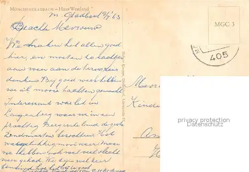 AK / Ansichtskarte Moenchengladbach Haus Westland Moenchengladbach