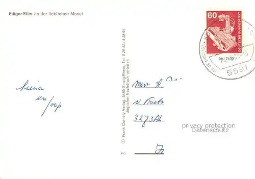 AK / Ansichtskarte Ediger Eller Flusspartie Fachwerk Ediger Eller