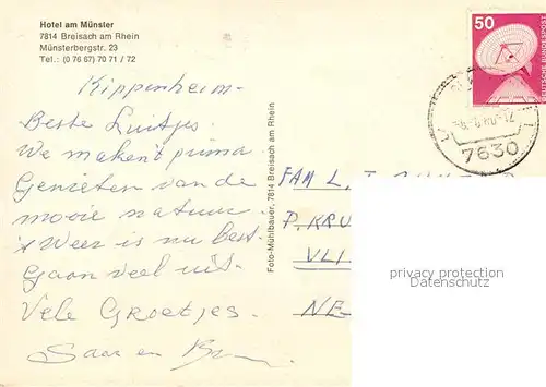 AK / Ansichtskarte Breisach_Rhein Hotel am Muenster Breisach Rhein