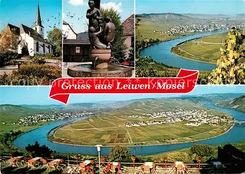 AK / Ansichtskarte Leiwen_Mosel Fliegeraufnahme Moselschleife Weinbau Leiwen Mosel