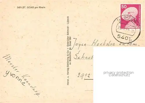 AK / Ansichtskarte St_Goar Rheinpartie Bootssteg St_Goar