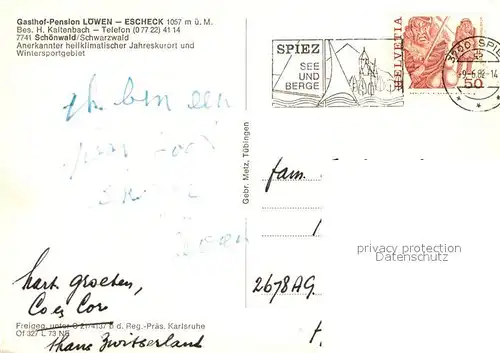 AK / Ansichtskarte Escheck Gasthaus Pension Loewen Escheck