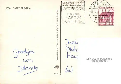 AK / Ansichtskarte Osterode_Harz Kornmarkt mit Marktkirche Pferdeteich Kurpark  Osterode_Harz