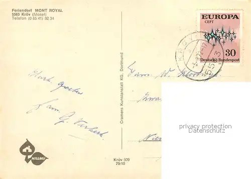 AK / Ansichtskarte Kroev_Mosel Teilansichten mit Feriendorf Mont Royal Kroev_Mosel