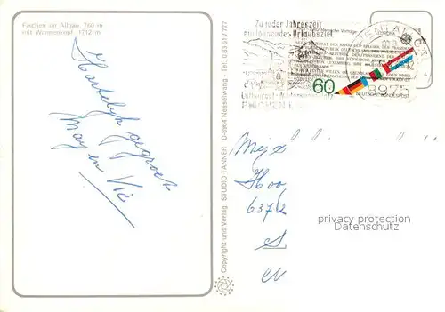 AK / Ansichtskarte Fischen_Allgaeu Kirche mit Wannenkopf Fischen Allgaeu