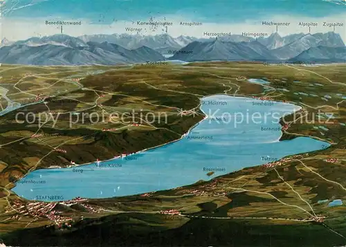 AK / Ansichtskarte Starnbergersee Panorama Starnbergersee