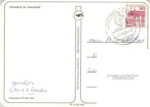 AK / Ansichtskarte Attendorn Fliegeraufnahme Attendorn