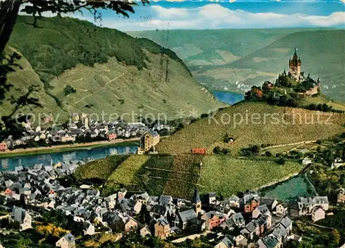 AK / Ansichtskarte Cochem_Mosel Blick von der Umkehr auf Stadt und Burg Cochem Cochem Mosel
