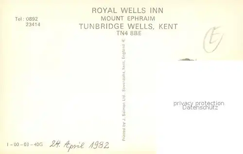 AK / Ansichtskarte Tunbridge_Wells Royal Wells Inn Hotel Tunbridge Wells