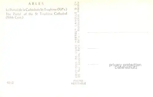 AK / Ansichtskarte Arles_Bouches du Rhone Le Portail de la Cathedrale Saint Trophime XII siecle Arles_Bouches du Rhone