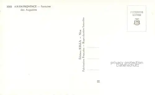 AK / Ansichtskarte Aix en Provence Fontaine des Augustins Aix en Provence