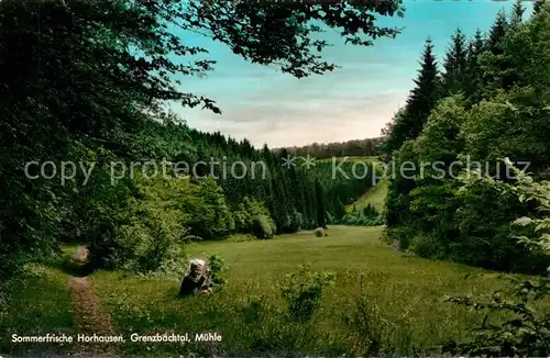 AK / Ansichtskarte Horhausen_Westerwald Sommerfrische Grenzbachtal Muehle Wald Horhausen_Westerwald