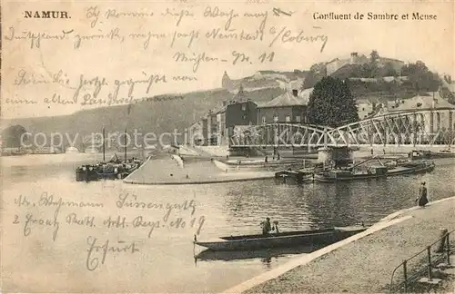 AK / Ansichtskarte Namur_Wallonie Confluent de Sambre et Meuse Namur Wallonie