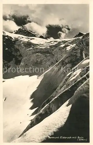 AK / Ansichtskarte Piz_Buin_Grond Vermunt Eisbruch Gletscher Gebirgspanorama Silvretta Alpen Piz_Buin_Grond