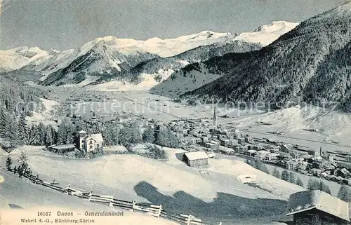 AK / Ansichtskarte Davos_GR Generalansicht Winterpanorama Alpen Davos_GR