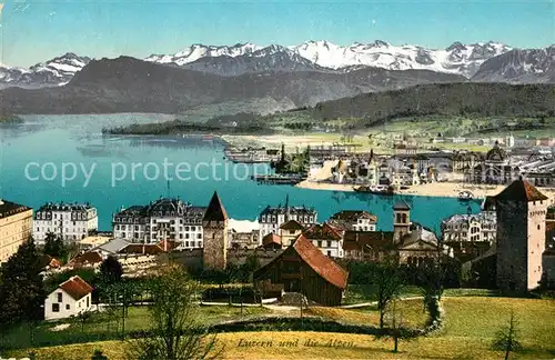 AK / Ansichtskarte Luzern_LU Panorama Vierwaldstaettersee Alpen Luzern_LU