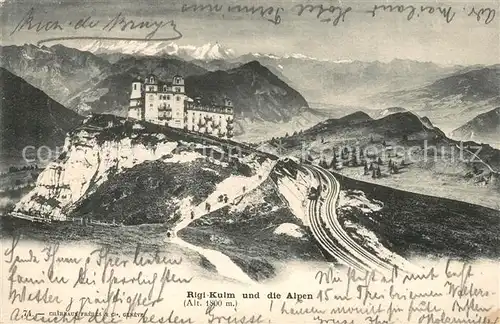 AK / Ansichtskarte Rigi_Kulm Berghotel Alpenpanorama Rigi_Kulm