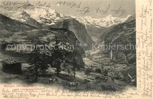 AK / Ansichtskarte Wengen_BE Landschaftspanorama Lauterbrunnental Jungfrau Berner Alpen Wengen_BE