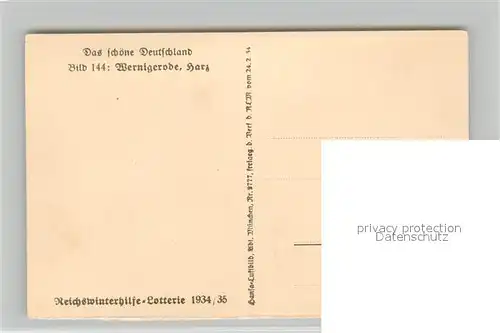 AK / Ansichtskarte Wernigerode_Harz Schloss Fliegeraufnahme Serie Das schoene Deutschland Bild 144 Reichswinterhilfe Lotterie Wernigerode Harz