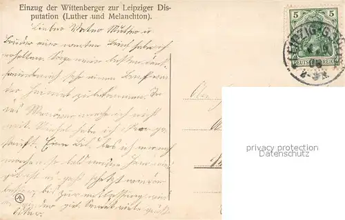 AK / Ansichtskarte Leipzig Einzug Wittenberger zur Leipziger Disputation Leipzig