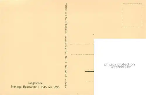 AK / Ansichtskarte Langebrueck Hennigs Resrtauration nach einer Radierung Langebrueck