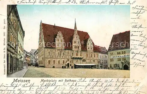 AK / Ansichtskarte Meissen_Elbe_Sachsen Marktplatz Rathaus Meissen_Elbe_Sachsen