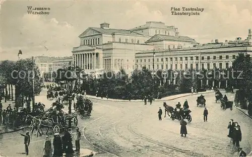 AK / Ansichtskarte Warszawa Theaterplatz Warszawa