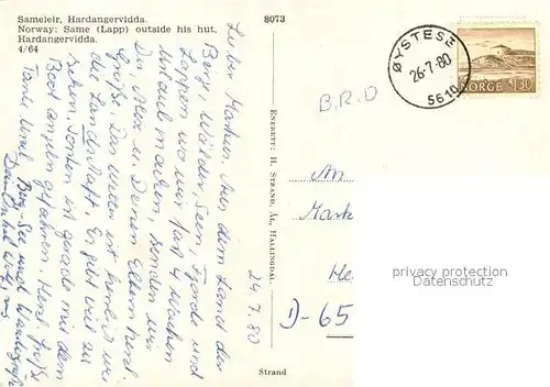 AK / Ansichtskarte Rentier Sameleir Hardangervidda Norway  Rentier