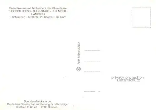 AK / Ansichtskarte Motorboote Seenotkreuzer Theodor Heuss  Motorboote