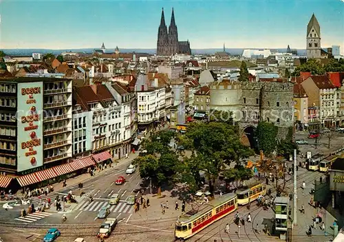 AK / Ansichtskarte Strassenbahn Koeln Hahnentor Rudolfplatz Dom Strassenbahn