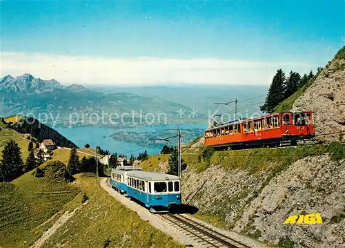 AK / Ansichtskarte Zahnradbahn Vitznau und Arth Rigi Bahn Rigi Pilatus Vierwaldstaettersee  Zahnradbahn