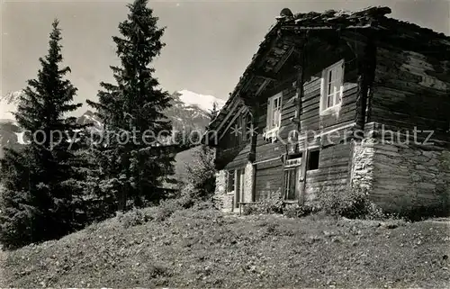 AK / Ansichtskarte Muerren_BE Alphuette auf Spielboden Muerren_BE