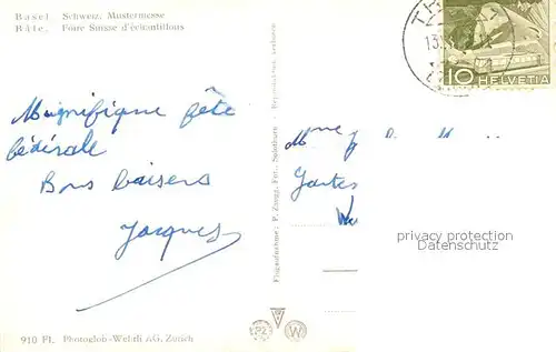 AK / Ansichtskarte Basel_BS Schweizer Mustermesse Fliegeraufnahme Basel_BS