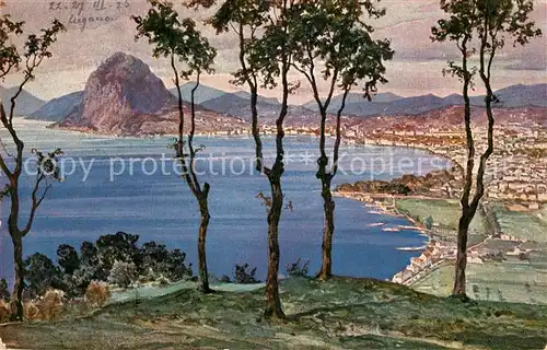 AK / Ansichtskarte Lugano_Lago_di_Lugano Monte San Salvatore Lugano_Lago_di_Lugano