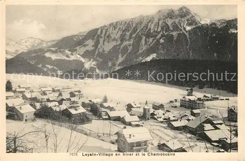 AK / Ansichtskarte Leysin Village en hiver et le Chamossaire Leysin